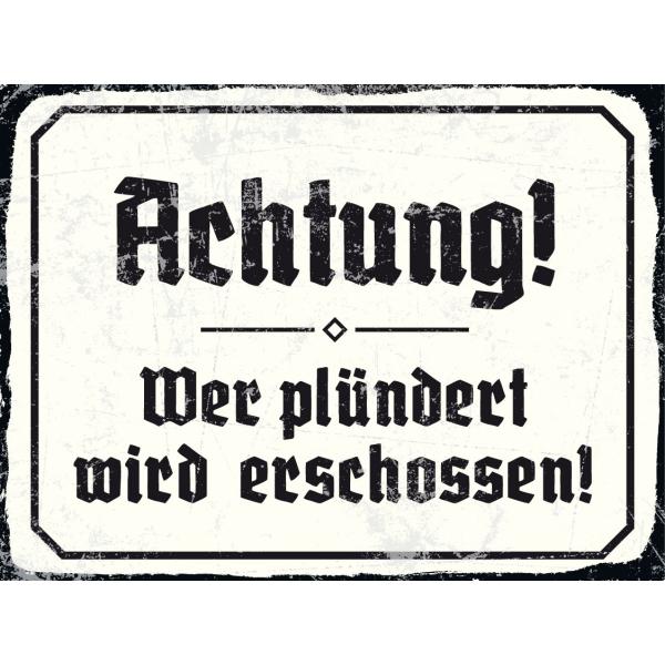 Blechschild - Achtung 3