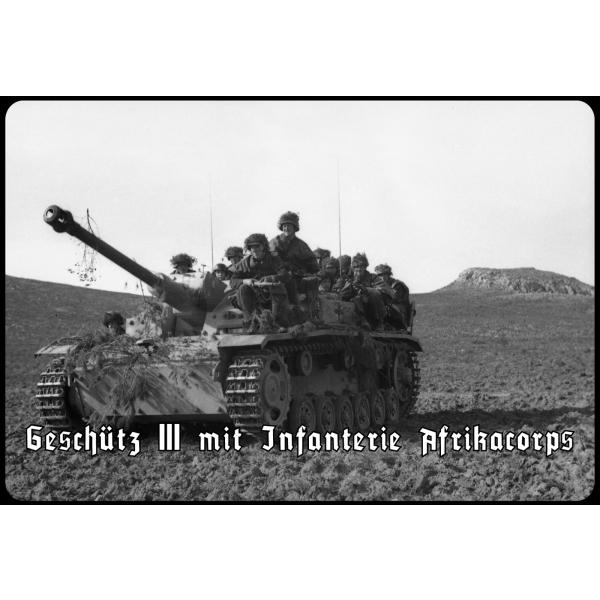 Blechschild - Geschütz III - historisch