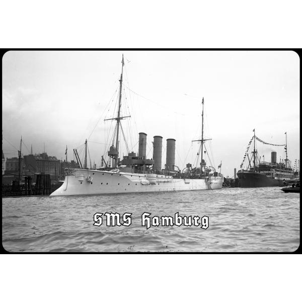 Blechschild - SMS Hamburg - historisch