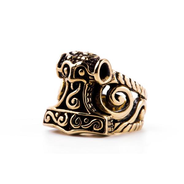 Wikingerring THORWAL 21 mm Thorshammer Schmuck Bronze