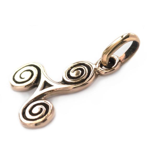 Schmuck Anhänger KYRA 2.1 cm Kleine Triskele Bronze