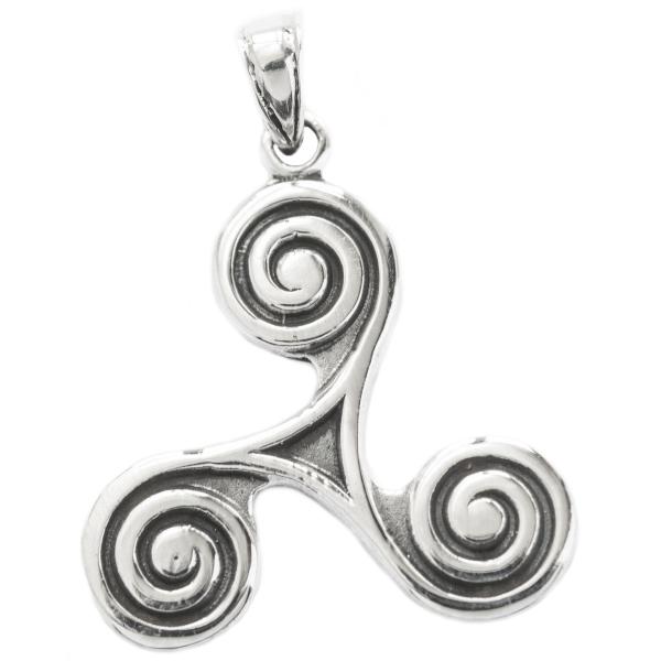 Schmuck Anhänger DAVINA 3 cm Keltische Triskele Silber