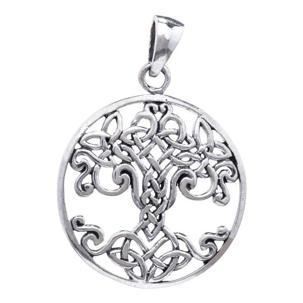 Celtic Schmuck-Anhänger VARUNA Ø 2.5 cm Keltischer Lebensbaum Silber