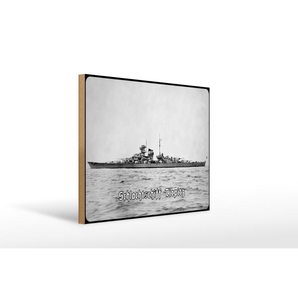 Holzschild 20x30cm Historisch Deutsche Marine Schlachtschiff Tirpitz Deutschland