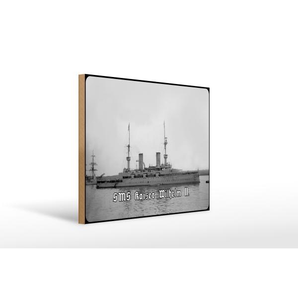 Holzschild 20x30cm Kaiserliche Marine Linienschiff SMS Kaiser Wilhelm II Deutschland