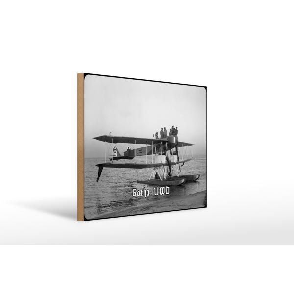 Holzschild 20x30cm Wasserflugzeug Gotha UWD 1916 Flugzeug Deutschland