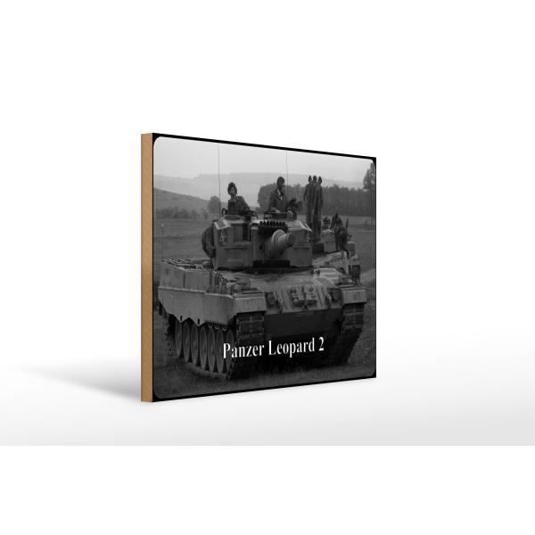 Holzschild 20x30cm Deutscher Panzer Leopard 2 Deutschland