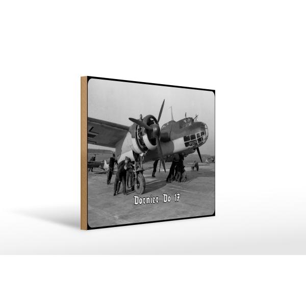 Holzschild 30x40cm Historisch Luftwaffe Bomber Dornier Do 17 Flugzeug Deutschland