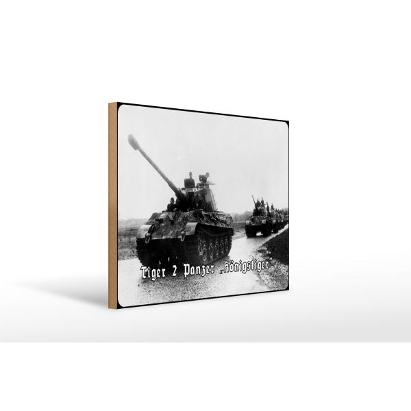 Holzschild 30x40cm Historisch Panzer VI Tiger II Königstiger Kolonne Deutschland