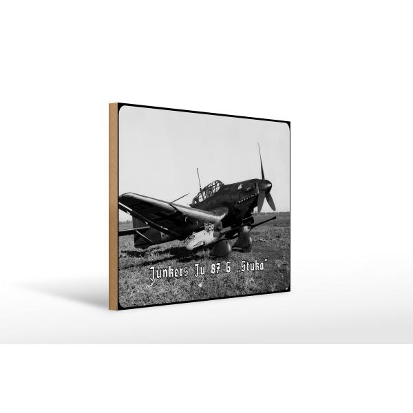 Holzschild 12x18cm Historisch Ju 87 G Stuka Panzerknacker Rollfeld Flugzeug Deutschland