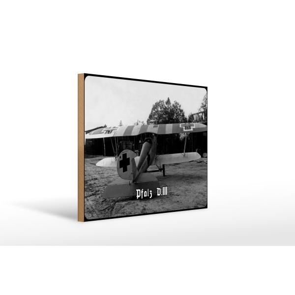 Holzschild 12x18cm Doppeldecker Jagdflugzeug Pfalz D.III 1917 Flugzeug Deutschland