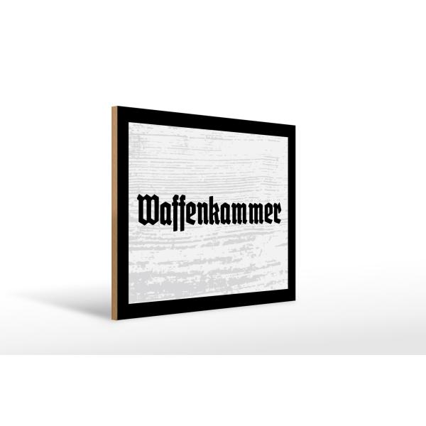 Holzschild - Waffenkammer