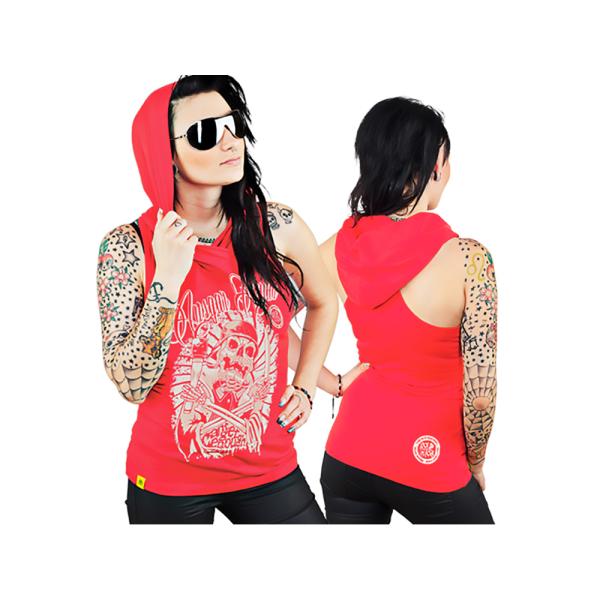 Skull WMN - red rose TS