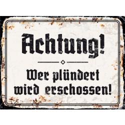 Blechschild - Achtung 2