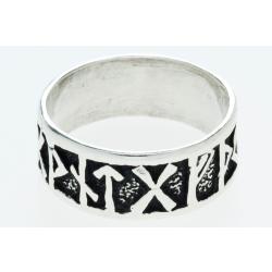 Futhark Runen Ring Silber 17 / 54 mm