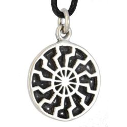 Schmuck Amulett SCHWARZE SONNE Ø 2 cm Silber