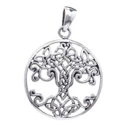 Celtic Schmuck-Anhänger VARUNA Ø 2.5 cm Keltischer Lebensbaum Silber