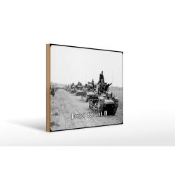 Holzschild 20x30cm Historisch Panzer 35 (t) und Panzer IV Deutschland