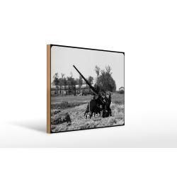 Holzschild 20x30cm Historisch 2cm Flak Soldaten Deutschland