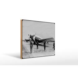 Holzschild 20x30cm Flugzeug Junkers Ju 52 Rollfeld Flugzeug Deutschland