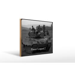 Holzschild 20x30cm Deutscher Panzer Leopard 2 Deutschland