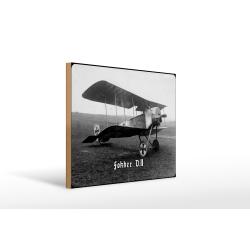 Holzschild 20x30cm Doppeldecker Jagdflugzeug Fokker D.II Rollfeld Flugzeug Deutschland