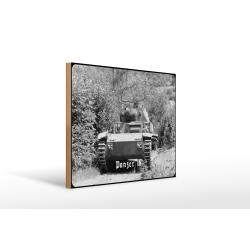 Holzschild 30x40cm Historisch Panzer IV im Gelände Deutschland