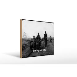 Holzschild 12x18cm Historisch Kradschützen Stalingrad 1942 Deutschland