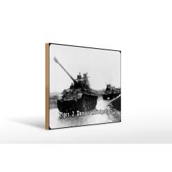 Holzschild 12x18cm Historisch Panzer VI Tiger II Königstiger Kolonne Deutschland