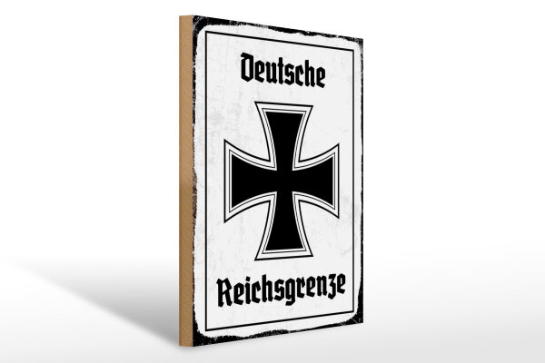 Holzschild - EK Reichtsgrenze