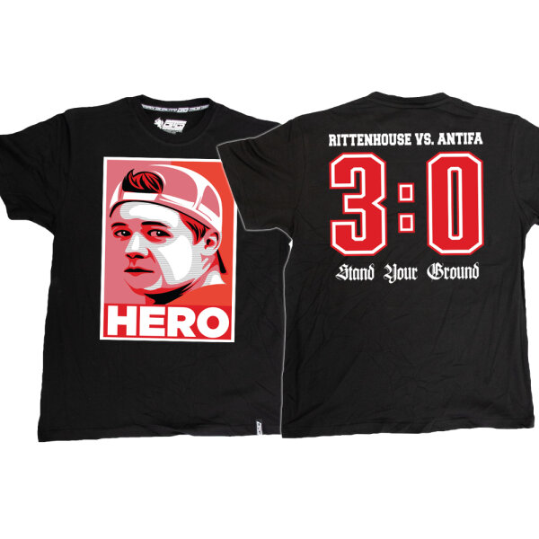 T-SHIRT "HERO" SCHWARZ 3XL