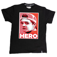 T-SHIRT "HERO" SCHWARZ L