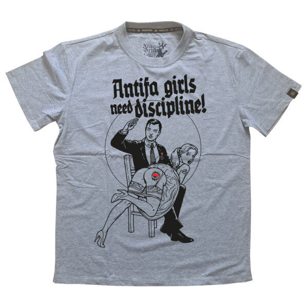 Antifa Girls - grau-melange TS L