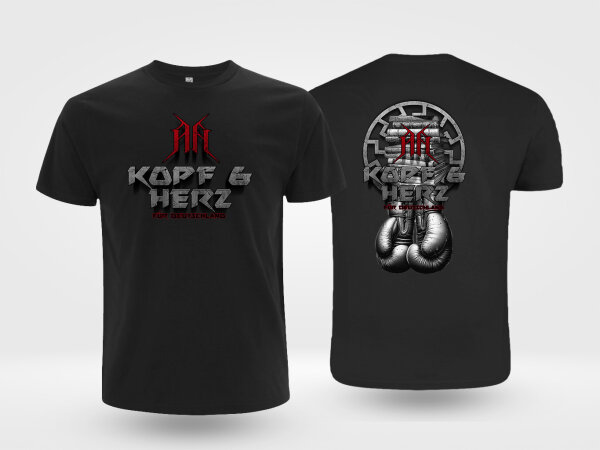 Kopf & Herz schwarz TS 3XL