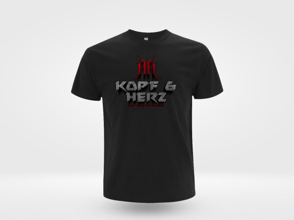 Kopf & Herz schwarz TS L