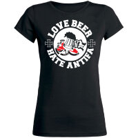 Love Beer - Hate Antifa Girly schwarz L