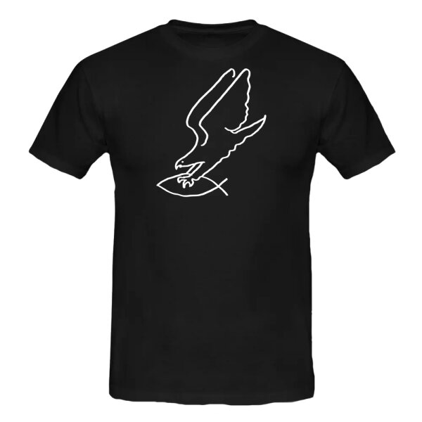 ADLER GREIFT FISCH T-Shirt schwarz 4XL