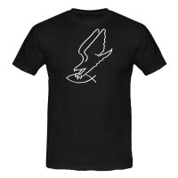 ADLER GREIFT FISCH T-Shirt schwarz 4XL
