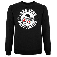 Love Beer - Hate Antifa Pullover schwarz L