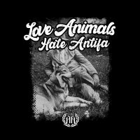 T-SHIRT "LOVE ANIMALS - HATE ANTIFA" SCHWARZ L