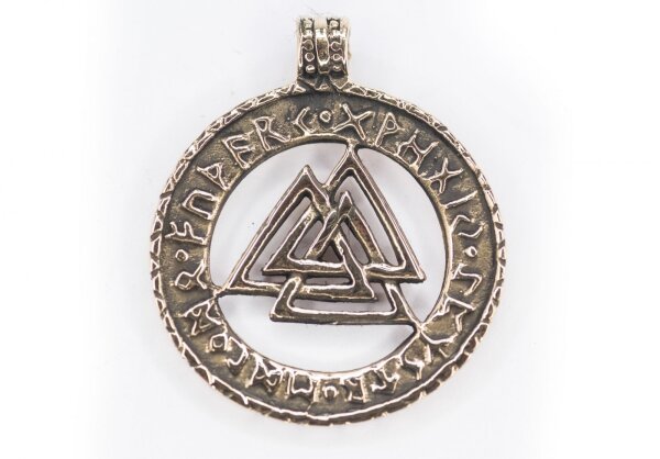 Anhänger Valknut Futhark (Bronze)