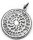 Pagan Schmuck Anh&auml;nger Schwarze Sonne &Oslash; 2.8 cm Amulett mit Runen Futhark Silber