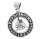 Wikinger Schmuck Anh&auml;nger VALKNUT &Oslash; 2 cm Wotansknoten mit Runen Silber