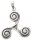 Schmuck Anh&auml;nger DAVINA 3 cm Keltische Triskele Silber