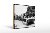 Holzschild 12x18cm Historisch Panzer IV Kolonne Deutschland