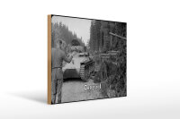 Holzschild 12x18cm Historisch Panzer I Waldweg Deutschland