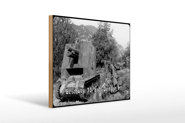 Holzschild 12x18cm Historisch Sturmpanzer I Bison Panzer Deutschland