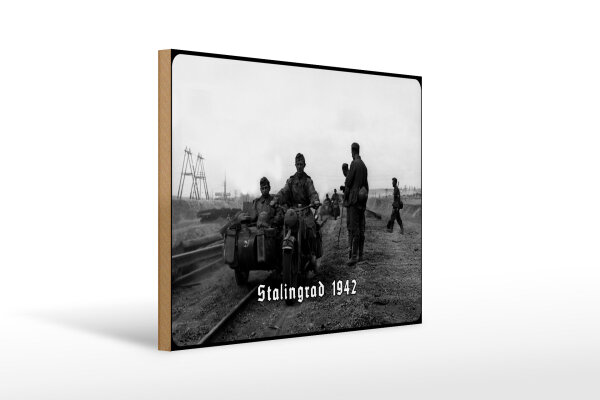 Holzschild 12x18cm Historisch Kradschützen Stalingrad 1942 Deutschland