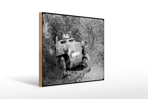 Holzschild 12x18cm Historisch Schützenpanzer im Gelände Deutschland