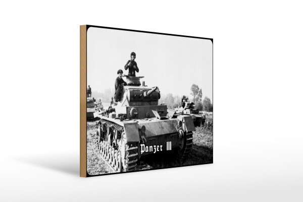Holzschild 12x18cm Historisch Panzer II und III